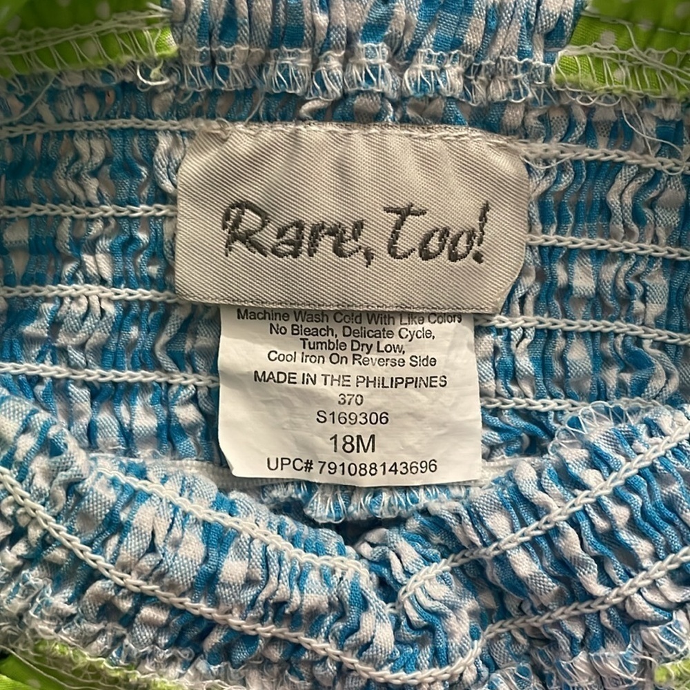 Rare Too Seersucker Seahorse Summer Dress, Size 18M - Picture 3 of 4